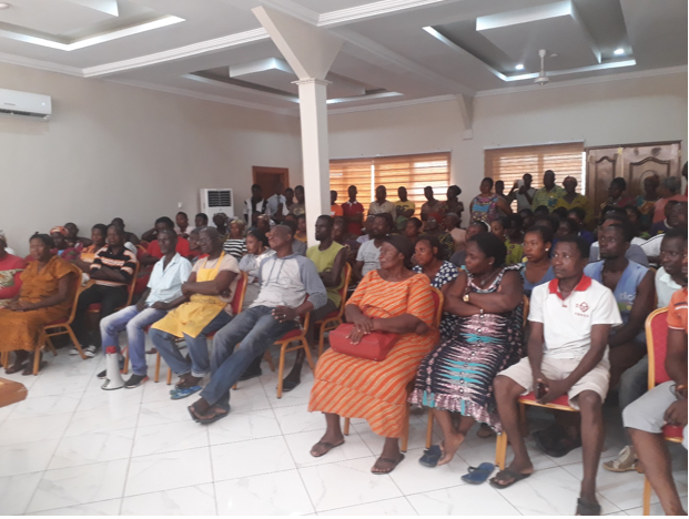 •	A section of the Asafo Market Fire victims at the meeting